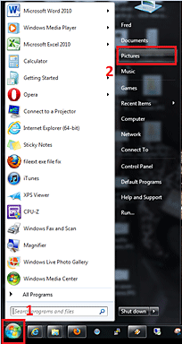 Windows 7 Start Menu, Pictures